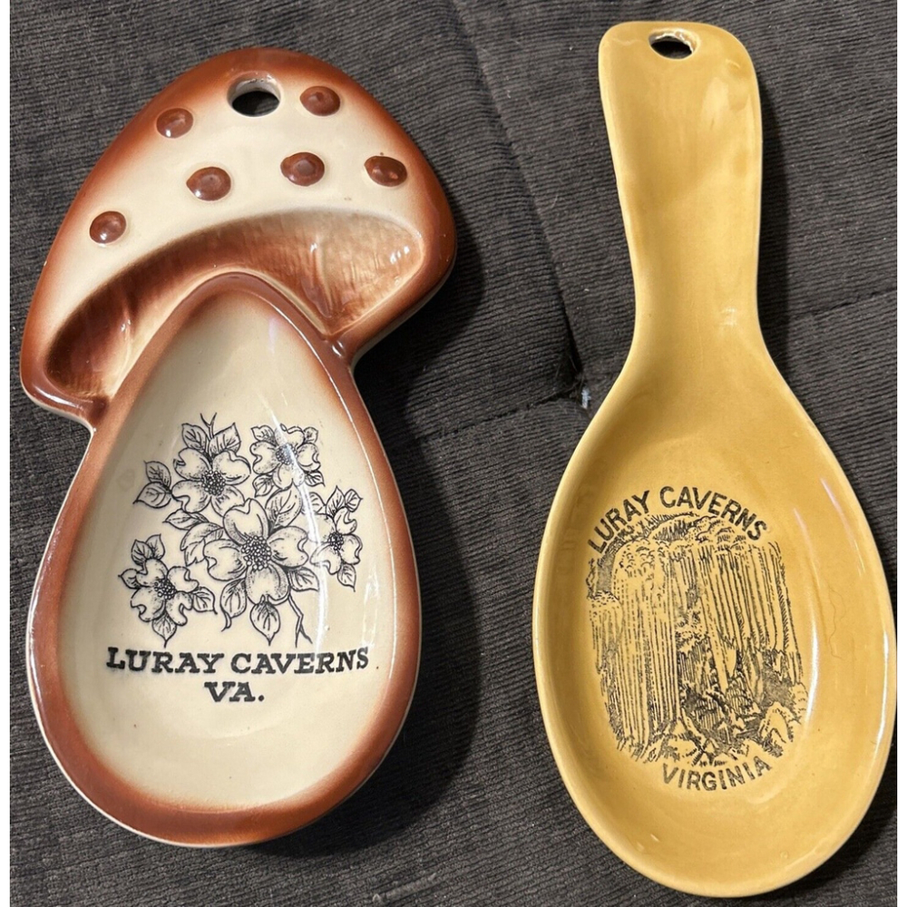 2 Luray Caverns Va. Vintage Ceramic Spoon Rests